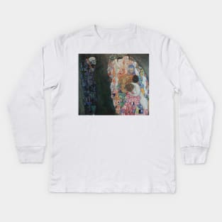 Death and Life by Gustav Klimt Kids Long Sleeve T-Shirt